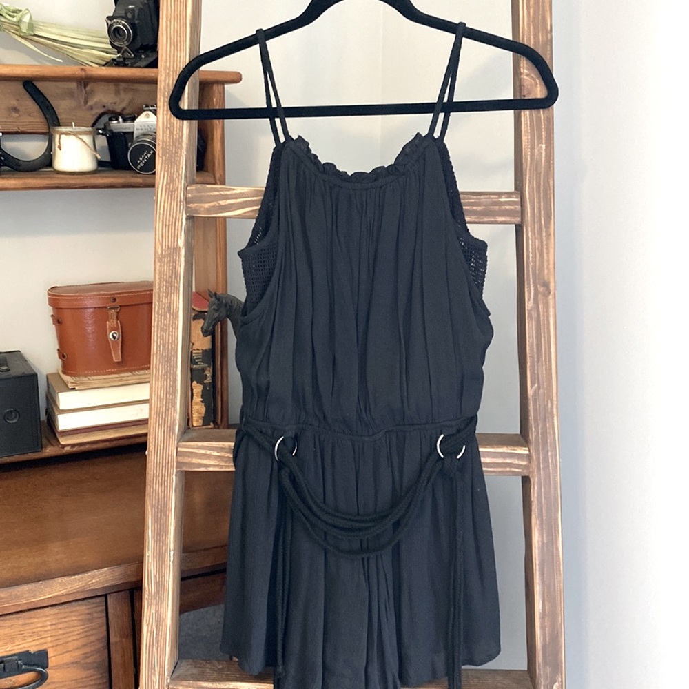 Black gauze romper